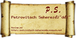 Petrovitsch Seherezádé névjegykártya